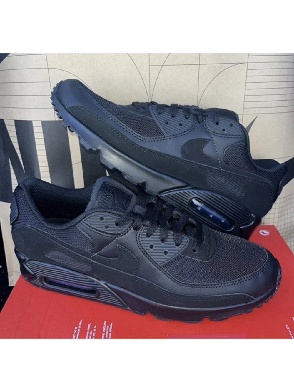 NEW Nike Air Max 90 Recraft Triple Black - Men's Size 9.5 (CN8490-003)